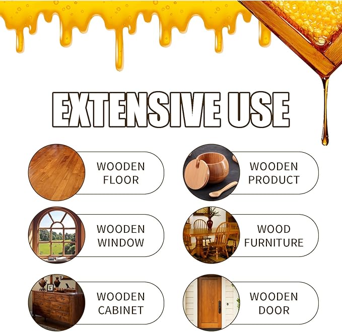 Beeswax Spray Cleaner with Sponge & Towel for Wood Furniture, Natural Beeswax Care For Wood Floors, Furniture, Tables, Cabinets (Lemon)