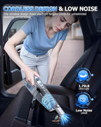 BQYPOWER Handheld Vacuum Cordless, 16000PA Strong Suction Hand Held Vacuum Dust Busters Cordless Rechargeable with Multiple Accessories, Portable Car Vacuum Cleaner High Power for Car Home Office