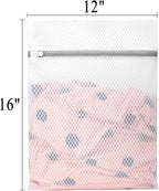 Muchfun 3Pcs Durable Diamond Mesh Laundry Bags for Delicates 12 x 16 Inches (3 Medium)