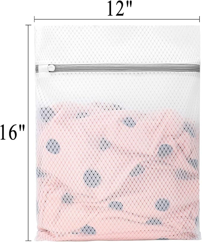 Muchfun 3Pcs Durable Diamond Mesh Laundry Bags for Delicates 12 x 16 Inches (3 Medium)