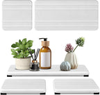 3PCS Water Absorbing Stone Tray, DryingNeat Diatomite Stone Sink Tray, Instant Dry Sink Coasters, Kitchen Sponge Hand Soap Holder, Bathroom Sink Vanity Trays,8 * 4inch and 4 * 4inch