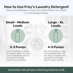 FREY Laundry Care Bundle: Concentrated Detergent & Fabric Softener, Cedar Grove Scent, HE-Compatible, Eco-Friendly