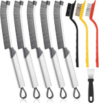 Crevice Cleaning Brush Set-9-Piece, Scratch-Free Hard Bristle Gap Scrubber with Protective Tip, Non-Shedding Detail Brushes for Window Tracks, Bathroom Grout, Blenders & Kitchen Sinks