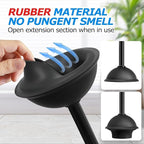 2Pack 2 in 1 Toilet Brush and Plunger Set,Clean Gloves, Extended Handle Plunger，Toilet Bowl Brush Plunger Set,Bathroom Cleaning Tools,Toilet Brush Plunger Combo,Cleaning Brush(Cream White)