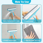 XANGNIER Window Cleaner Tool Kit,2026 3 in 1 Window Cleaning Scraper with Spray,Thickened Magic Cleaning Cloth,Window Scrubber Cleaning Squeegee for Glass,Mirror,Shower Doors,Car Windshields(Blue)