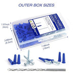Concrete Anchors and Screws Kit, 201PCS Drywall Anchor Screws, 100PCS #10-12 Plastic Anchors and 100PCS Self Tapping Screw with 1PCS Drill Bit for Stucco Concrete Masonry Brick