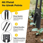Post Hole Digger Tool, Heavy Duty Post Hole Digger with 55 Inch Handle, Dual Sharp Blades for Soil Plugging, Digging, Cultivating, Weeding, Manual Post Hole Digging Tool Garden Shovel, Black