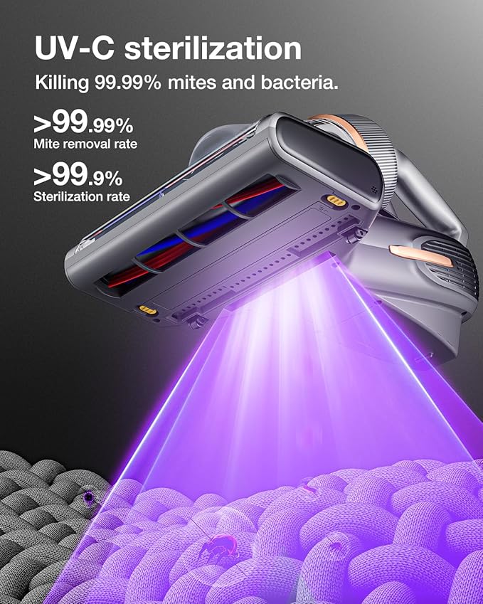 Jimmy BX7 Pro Max Graphene Mattress Vacuum Cleaner with Dust Sensor, Bed Vacuum with UV Light, 550W Powerful 16Kpa Suction Handheld Vacuums Couch Cleaner (Corded)