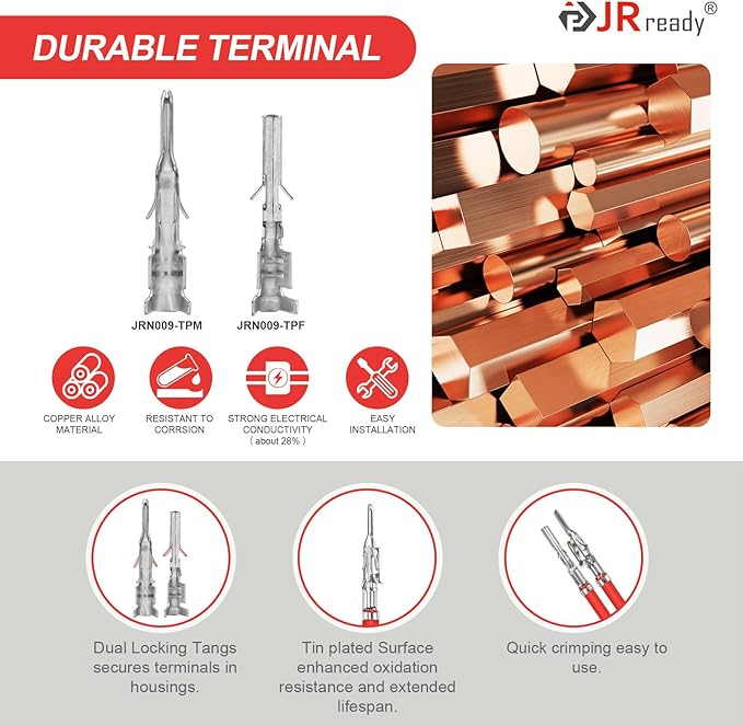 JRready ST6544 Micro-fit 3.0 4pin 6pin Connector Kit Crimper Pin Removal Tool Electrical Power Wire Crimps Contact 20-24AWG Standard Molex 3.0mm Pitch Connectors