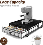Sedegn Coffee Pod Holder Counter Coffee Vertuo Capsules Storage Organizer with Sliding Drawer Compatible For 35 K-Cup Pods No Assembly Needed Black