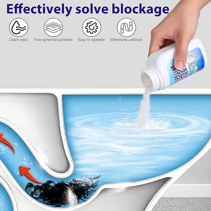 Pipeline Dredging Agent, Kitchen Unblocker, Drain Clog Remover Agent, Powerful Pipe Dredging Agent, Powerful Sink and Drain Cleaner Powder for Kitchen Toilet Quick Cleaning (350ML)