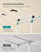 SONGMICS Clothes Drying Rack Foldable, Gullwing Laundry Drying Rack, Space-Saving, 22.2 x 68.1 x 38 Inches, Sock Clips, Metal Structure, for Clothes, Towels, Linens, Indoor, Outdoor White ULLR518W01