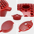 G GOOD GAIN Wood Stove Steamer - Cast Iron Stove Humidifier with Large Opening Top | Oval Bowl Fire Place Pot for Home Heating Decorative | Matte Finish & 2.7 Quart, Red