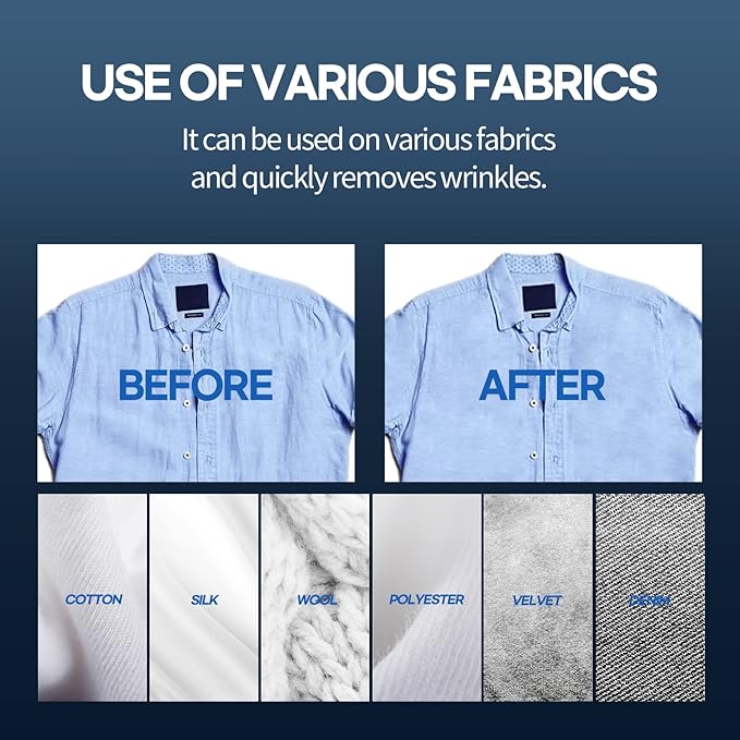 HubiCare Steamer for Clothes, 1500W Clothes Steam iron with Large 250ml Tank, Handheld Fabric Wrinkle Remover, Portable & Compact Travel Size Garment Steamer ONLY FOR 120V (White)