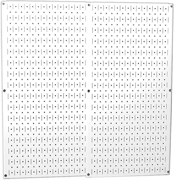 Wall Control Pegboard Organizer 4 ft. Metal Standard Tool Storage Kit With White Toolboard and Accessories - 30-P-3232W