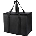 2 pack Additional Bottom Plate Black Insulated Grocery shopping bag , Delivery,pizza,reusable bags, Sturdy zipper,Collapsible,tote,cooler,thermal,Beach,waterproof heavy duty