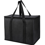 2 pack Additional Bottom Plate Black Insulated Grocery shopping bag , Delivery,pizza,reusable bags, Sturdy zipper,Collapsible,tote,cooler,thermal,Beach,waterproof heavy duty