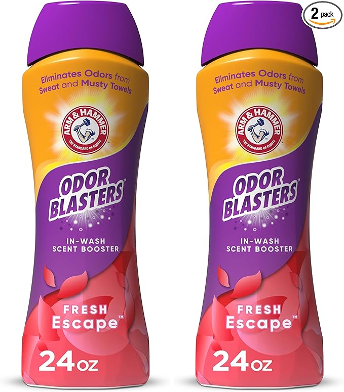 ARM & HAMMER Odor Blasters In-Wash Scent Booster,Laundry Scent Booster Fresh Escape-scent,24 Oz,(Pack of 2)
