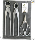 3-Piece Bonsai Tool Set,11inch Concave Cutter,11.5inch Knob Cutter,7.5inch Bonsai Scissors