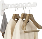Danpoo Clothes Drying Rack Foldable Wall Mounted Laundry Drying Rack Clothing Coat Hanger Clothes Dryer White