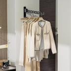 Wall Mounted Clothes Drying Rack, Wall Clothes Hanger Foldable, Laundry Hanger Hook for Bathroom, Wall Clothes Rack Indoor, Perfect for Small Spaces, Matte Black