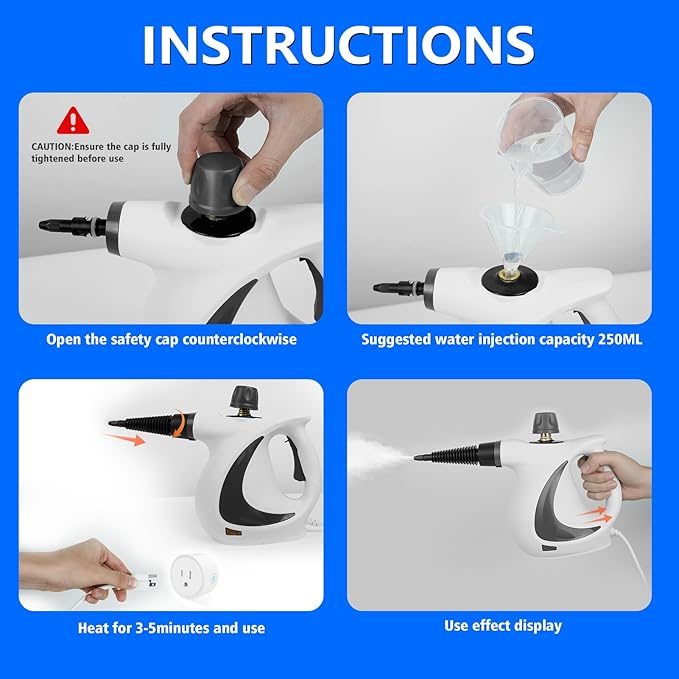 High temperature steam cleaner, suitable for household multi-purpose handheld design. Efficient and fast cleaning, healthier, durable high-end pump.