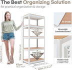 HOMEDANT House 5 Tier 24.4" W Laminated Metal Shelving Unit Adjustable Storage Utility Rack Heavy Duty Shelves Organization Multipurpose Shelf Kitchen Garage Pantry Closet 4 Pack