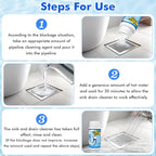 Pipeline Dredging Agent, 110g Drain Cleaner,Powerful Pipe Unclogger, Bathroom Sinks, Kitchen Sinks, Shower Pipes