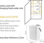 stonespace Hanging Small Trash Can with Lid Under Sink for Kitchen，1.3 Gallon/ 5L Mountable Compost Pail，Kitchen Compost Bin for Countertop, White