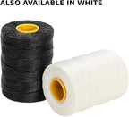 9-Ply Black String Waxed Twine, 660 Feet per Roll Heavy Duty Twine String, Black Cable Tie Down Wax Lacing Cord for Indoor or Outdoor Use,Thick Black Twine Wax String with 160 LBS Tensile Strength (1)