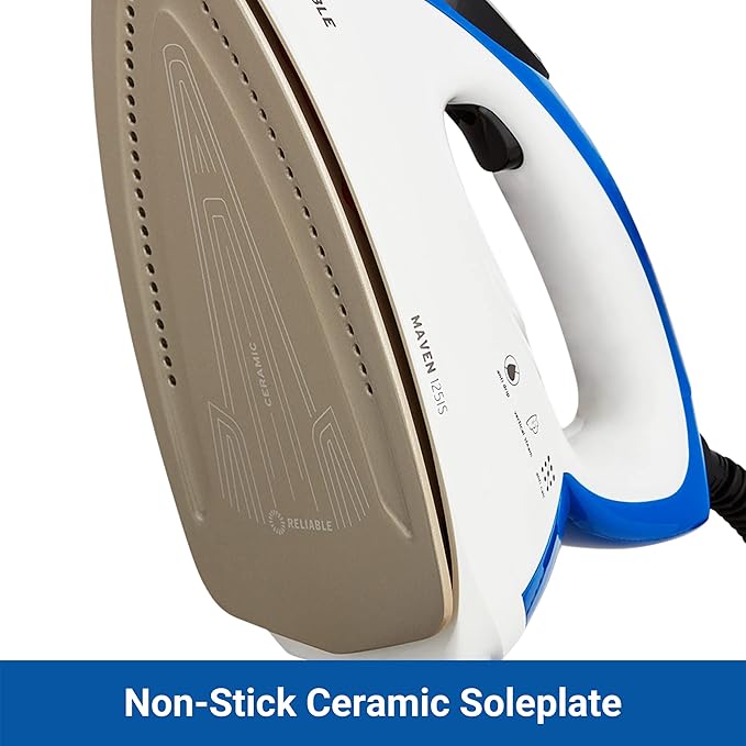 1500W Ironing Station with Ceramic Soleplate, Iron Lock for Easy Carry, 1 Ltr Removable Water Tank and Auto Shut-Off, Digital Display, Continuous Home Steam Iron