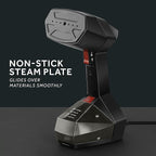 Sunbeam Professional 1575W Handheld Steamer for Clothes, Variable Temperature Control, 25-Second Fast Heat-Up, Bristle Brush, Delicate Fabric Attachment, Black and Red Finish