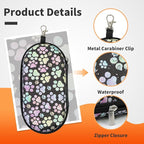 Double Eyeglasses Case, Hard Shell Dual Sunglasses Organizer with Zipper Clip Travel Glasses Storage for Women Men