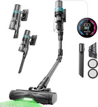 Proscenic Cordless Vacuum Cleaner, 550W 45KPA 55Mins Runtime, 180°Bendable Wand, Stick Vacuum with Green LED, Tangle-Free Brush, Rechargeable Lightweight Vacuum Cleaners for Home, Pet Hair, P16(Grey)