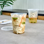 Restaurantware Plastic Food Container 100 Pack of 40 oz Clear Microwave-Safe Storage Container With Lid Leakproof Round Shape Disposable Freezer-Safe