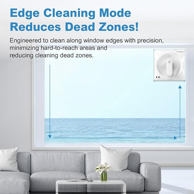 Taiwan Window Cleaning Robot RS7 Plus - Front & Back Dual Jets, Compatible with Wet Pad, 4300PA Suction, Edge Detection, Edge Cleaning Mode