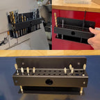 MUTUACTOR Magnetic Drill Bit Organizer,No Drilling Magnet Impact Drill Bit Storage,Anti-Slip Heavy Duty Magnetic Drill Bits Holder for Long Phillips Head Drill Bits,Black,26 Holes