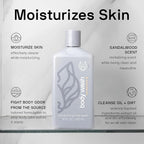 Black Wolf Moisturizing Body Wash for Men, Sandalwood - Mens Hydrating Bodywash for Dry, Dehydrated, & Sensitive Skin - Hyaluronic Acid, Aloe Vera, & Jojoba Oil Body Cleanser Help Remove Oil & Dirt