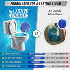ACTIVE Automatic Toilet Bowl Cleaner Tablets Blue Gel Toilet Tank Cleaners, Septic-Safe Hard Water Ring Stain Remover, Smell Eliminator Heavy Duty Toilet Cleaning & Deodorizer, Fresh Scent - 12 Tabs