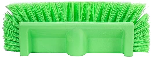 SPARTA Multi-Level Tile Scrub Brush 12" Wide Brush Head, Heavy-Duty Tile Cleaning Brush with End Bristles for Commercial Tiles, Tubs and Floor, Plastic, 12 Inches, Lime