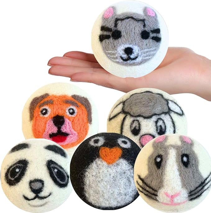 Wool Dryer Balls Organic Premium | 6 Balls XL, Ethically & Humanely Made, Natural Fabric Softener, Laundry Dryer Balls Reusable, Wrinkle Release, Organic Fabric Softener Ball, Say No! to Dryer Sheets