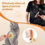 2 in 1 Carpet Rake for Pet Hair Removal, Reusable Pet Hair Remover, 54” Adjustable Long Handle Cat Dog Carpet Rake Scraper, Dog Hair Rake Brush for Rugs, Mats, Couch, Furniture