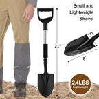 Shovel for Digging, 31" Compact Garden Shovel with D-Grip, Small Metal Spade Shovel for Gardening Camping, Kids Sand Beach Mini Spade, Portable