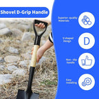 ID 1.26" Black Shovel D-Shaped Grip Handle,PVC Shovel D Straight Grip Handle,Plastic Spade Replacement Snow Removal Garden Accessorie Backyard Digging,7.09×3.74-in(H*T)