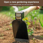 15 Inch Japanese Style Hoe, Heavy Carbon Steel Wide Hoe，Solid Wood Handle，Garden Hoe for Digging，Gardening Tool, for Digging, Weeding, and Planting (1, Black & Wood Color)