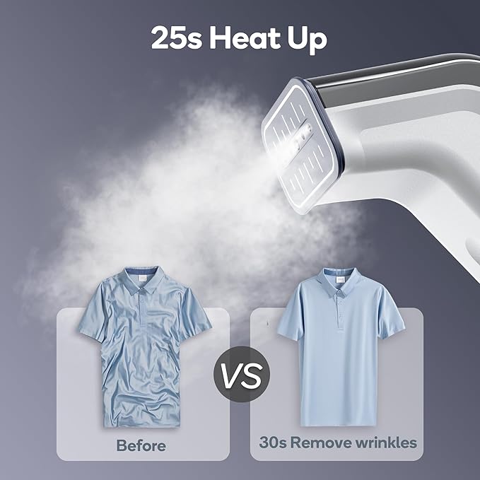 Travel Steamer for Clothes,100V-240V for Globle Traveling,Book-size Integrated design,Steamer ＆ Iron 2 In 1 for Clothes Portable mini, Clothes Steamer handheld for Home,Office(Panda color)