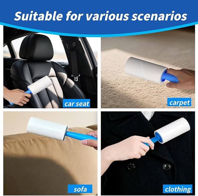 Lint Rollers Refills for Pet Hair Extra Sticky 600 Sheets Portable Pet Lint Remover for Clothes, Furniture, Carpet, Dog and Cat Hair Removal