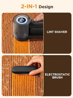 Rechargeable Fabric Shaver & Pill Remover, 3-Speed Electric Lint Remover with LED Display & 6 Blades, for Couch, Sofabed, Clothes, Sweaters, Blankets, Furniture - Black