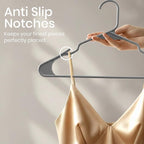 Utopia Home Plastic Hangers 30 Pack - Perfect Space Saving Clothes Hanger - Durable and Strong - Perfect Closet Organizers with Shoulder Grooves (Grey)