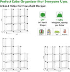 C&AHOME Cube Storage, 9-Cube Plastic Closet Cabinet Organizer, DIY Stackable Bookshelf, Modular shelving Units Ideal for Home, Office, Kids Room, 36.6"L x 12.4" W x 48.4" H Translucent White SBTM3009A